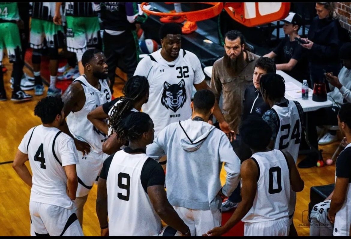 Massachusetts Wolves ABA Basketball Intense Huddle